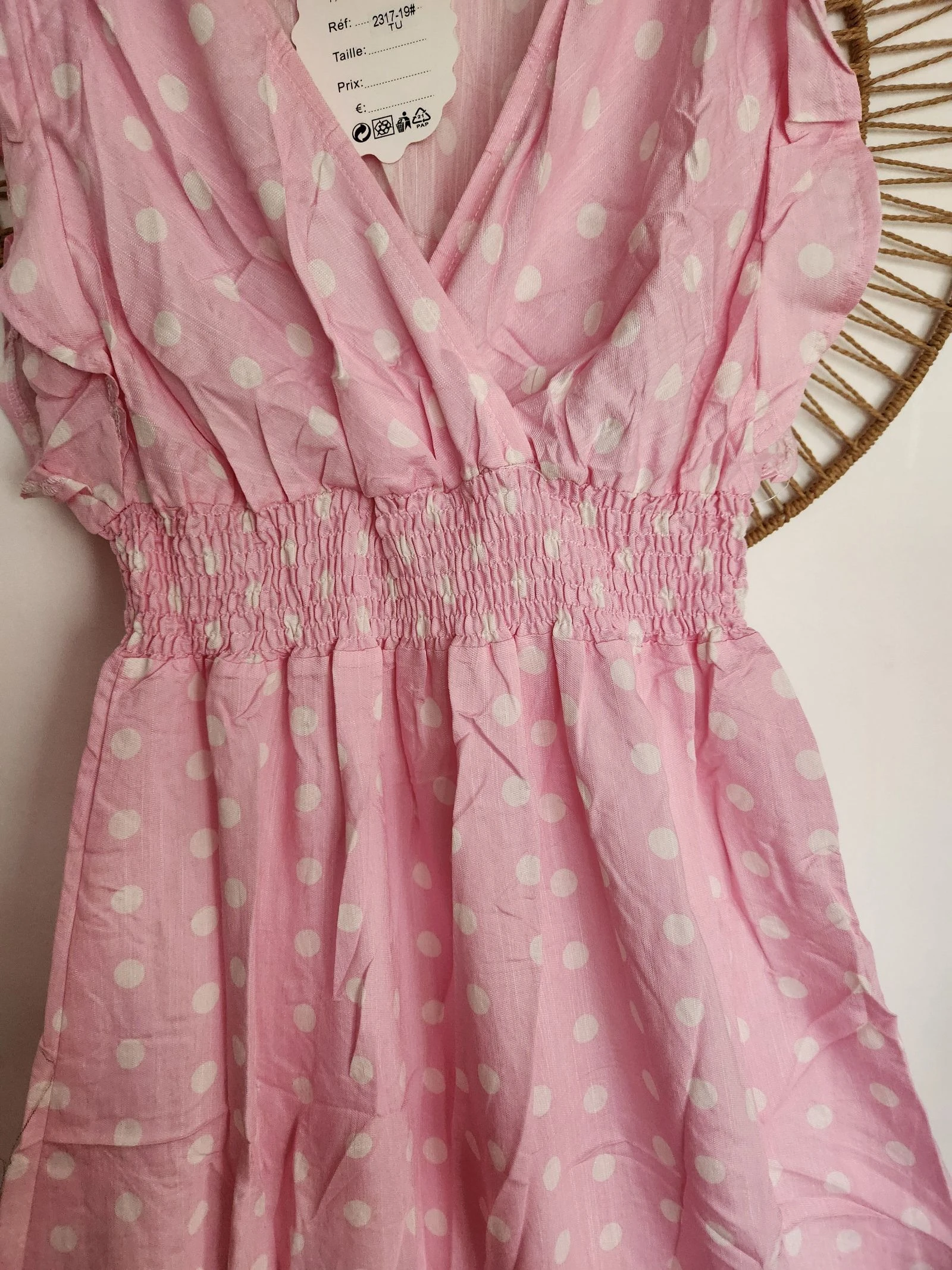 🌸 long pink summer dress with polka dots – photo 5